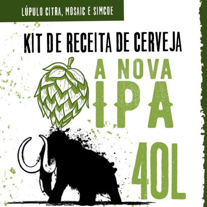 kit de receita de cerveja american ipa citra, mosaic e simcoe 40 litros